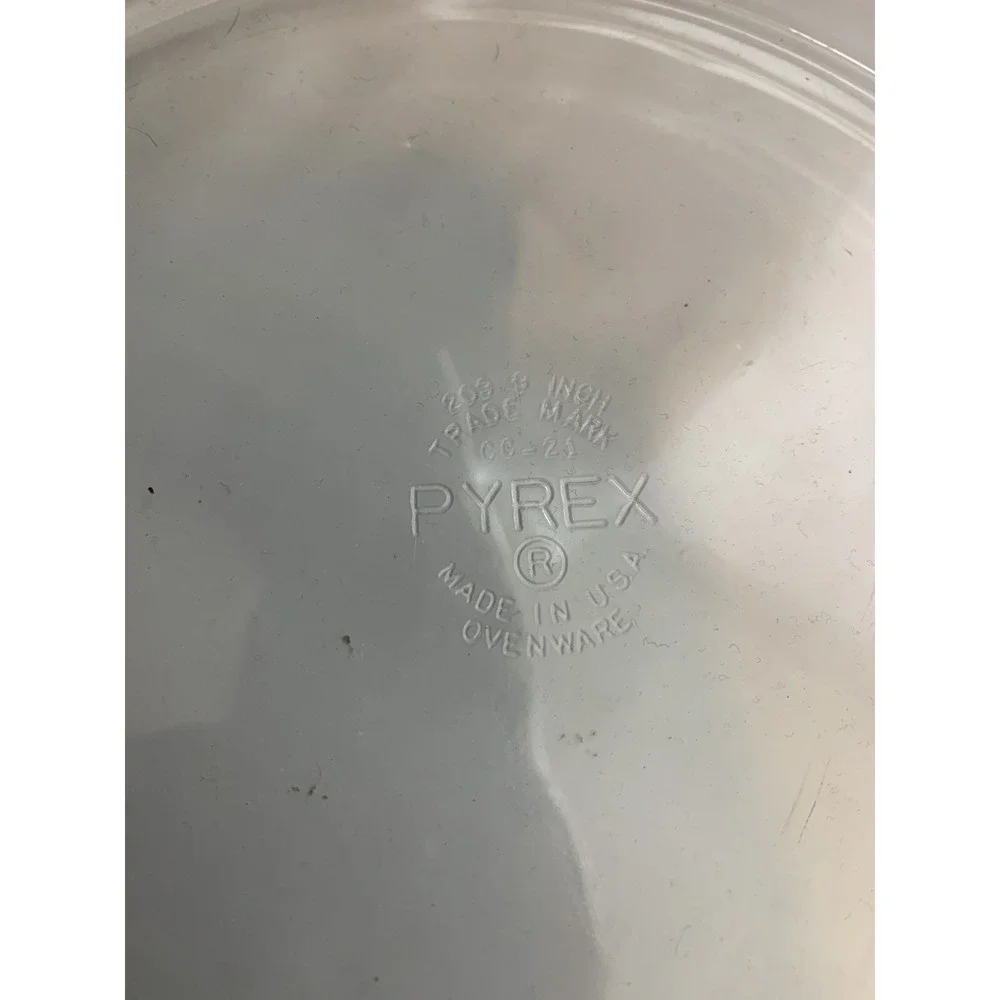 PYREX #209 Pie Dish 9‎ Inch Baking Plate Clear Glass CC-21 Made In USA Ovenware
